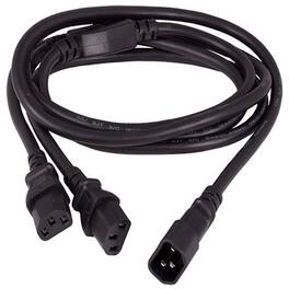 Sanoxy - Cables and Adapters; 6ft Power Extension Cord Splitter Cable 16 AWG IEC320 C14 to IEC320 C13 x 2 - Black