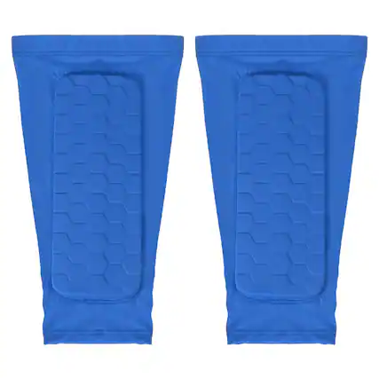 Front. Unique Bargains - Soccer Shin Guards, Shin Pad with Hexagonal Pads for Football, S & 1 Pair - Blue.