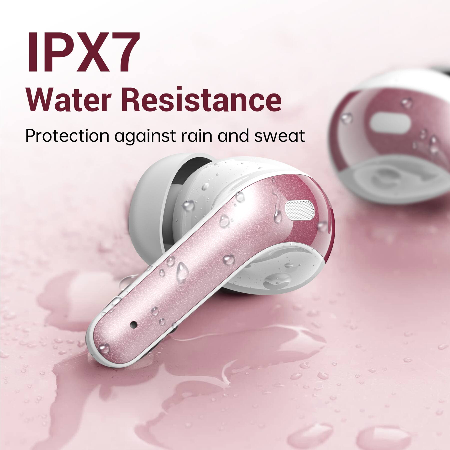 IPX7 Water Resistance  
Protection against rain and sweat