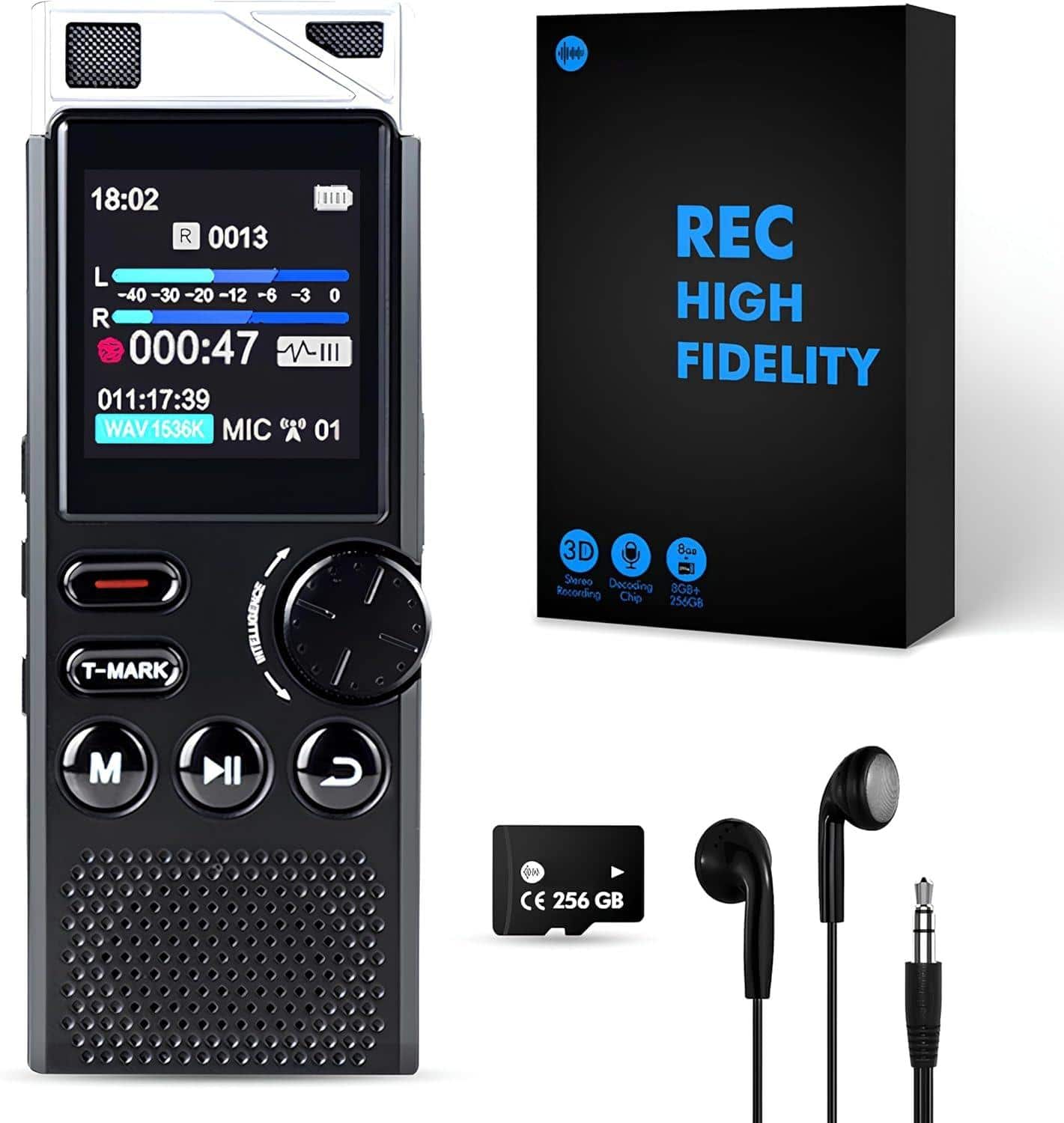 Dazzling Pops - Professional Digital Voice Recorder Activated For Lectures Meetings 18000 Hours Recording Device With - Default