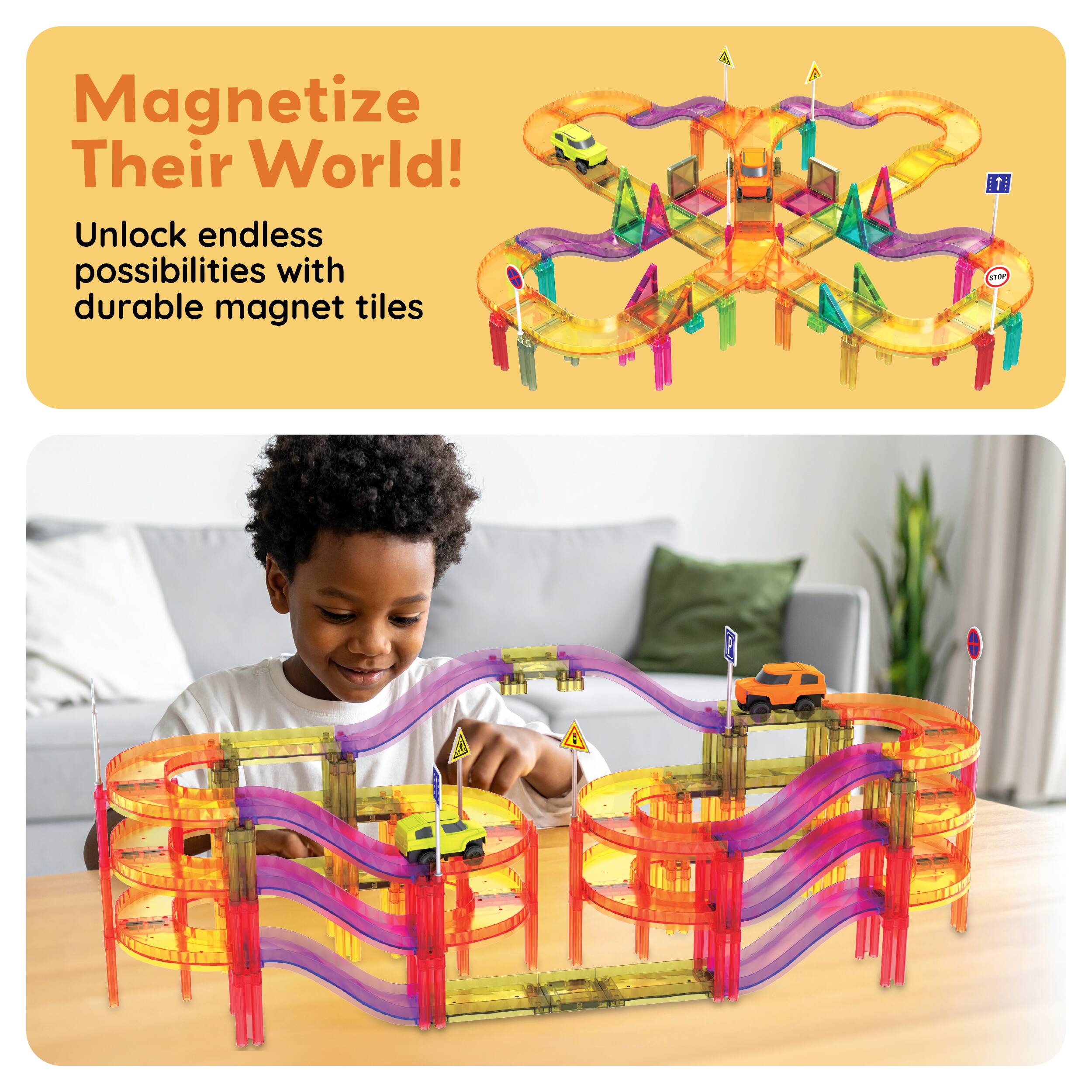 Magnetize Their World!  
Unlock endless possibilities with durable magnet tiles