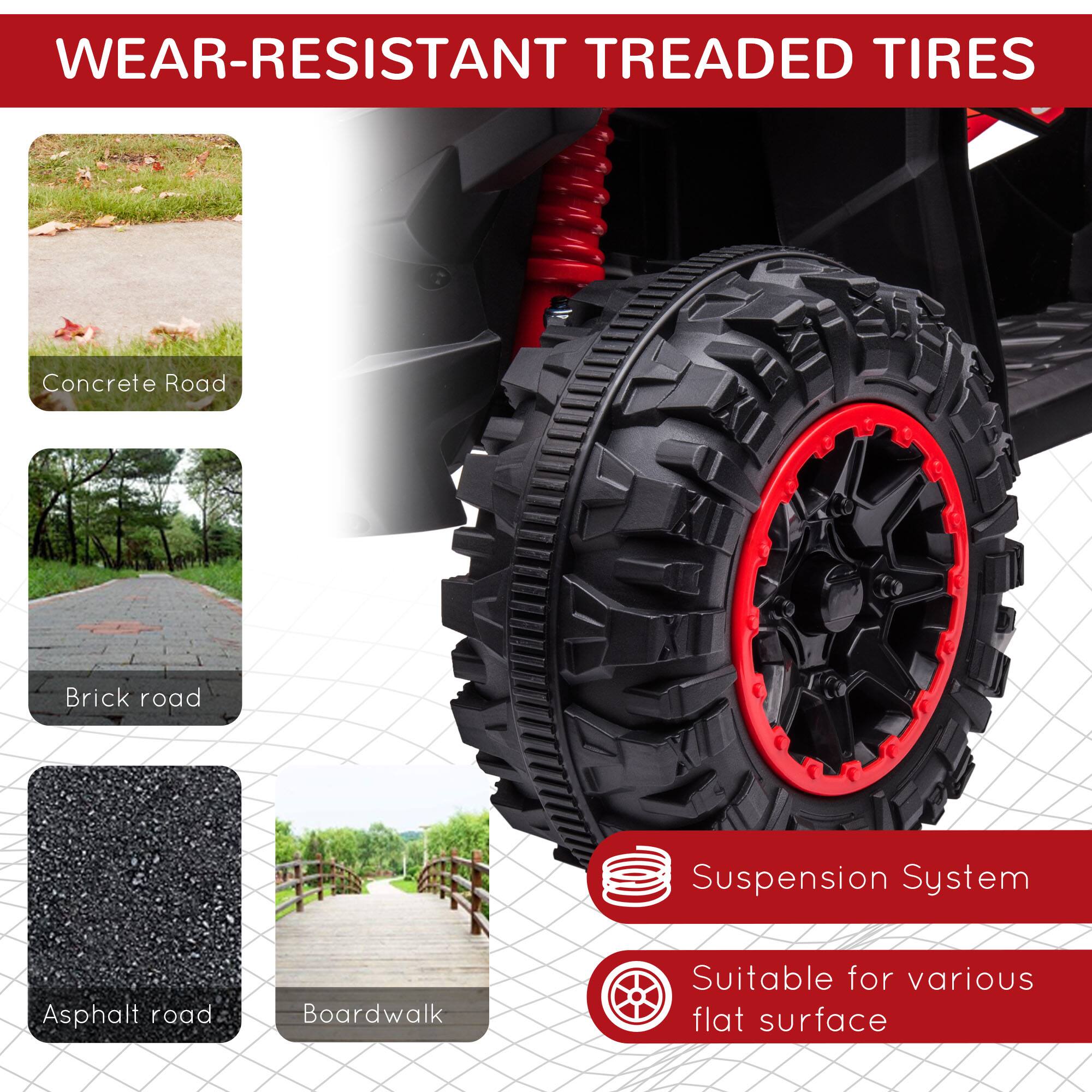 WEAR-RESISTANT TREADED TIRES

- Concrete Road
- Brick Road
- Asphalt Road
- Boardwalk

Suspension System

Suitable for various flat surface
