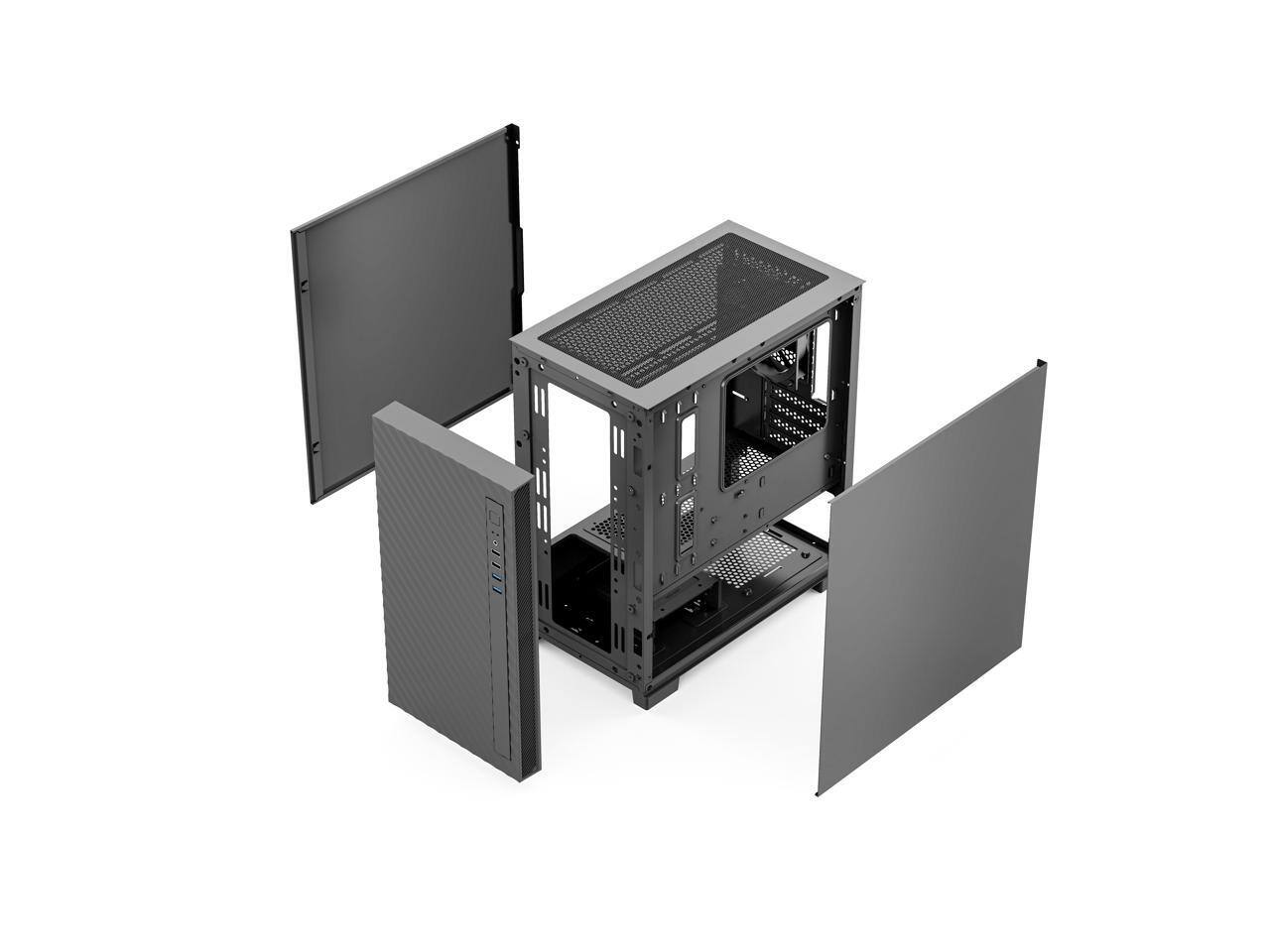 Alt View 8. Rosewill - Rosewill FBM-X5 Micro ATX Mini Tower Case with 400W PSU, 240/280mm AIO Support, USB 2.0/3.0, 1x 120mm Fan - Black.