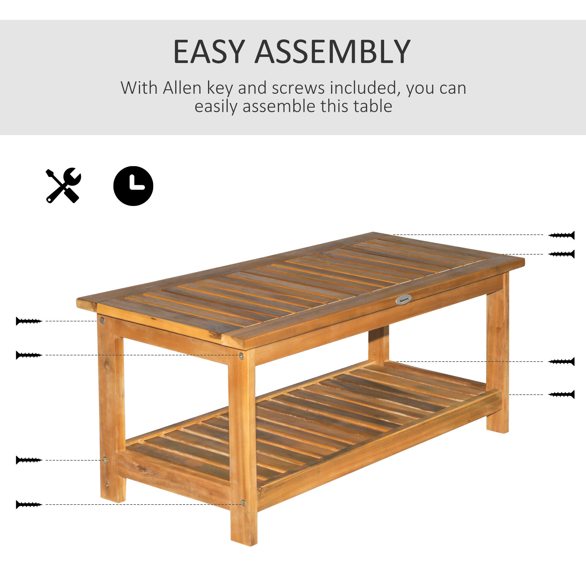 EASY ASSEMBLY
With Allen key and screws included, you can easily assemble this table