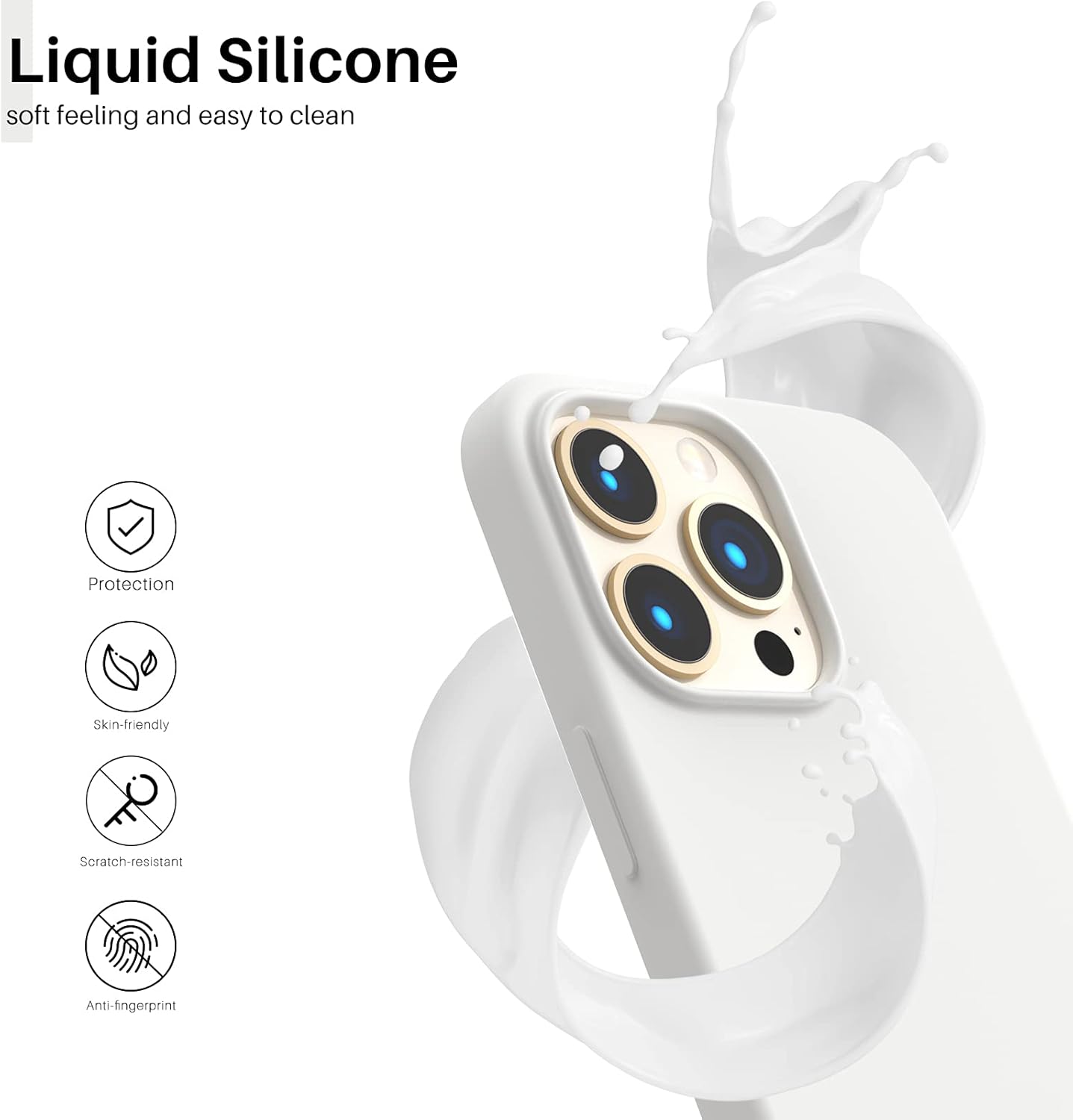 Liquid Silicone, soft feeling and easy to clean, Protection, Skin-friendly, Scratch-resistant, Anti-fingerprint