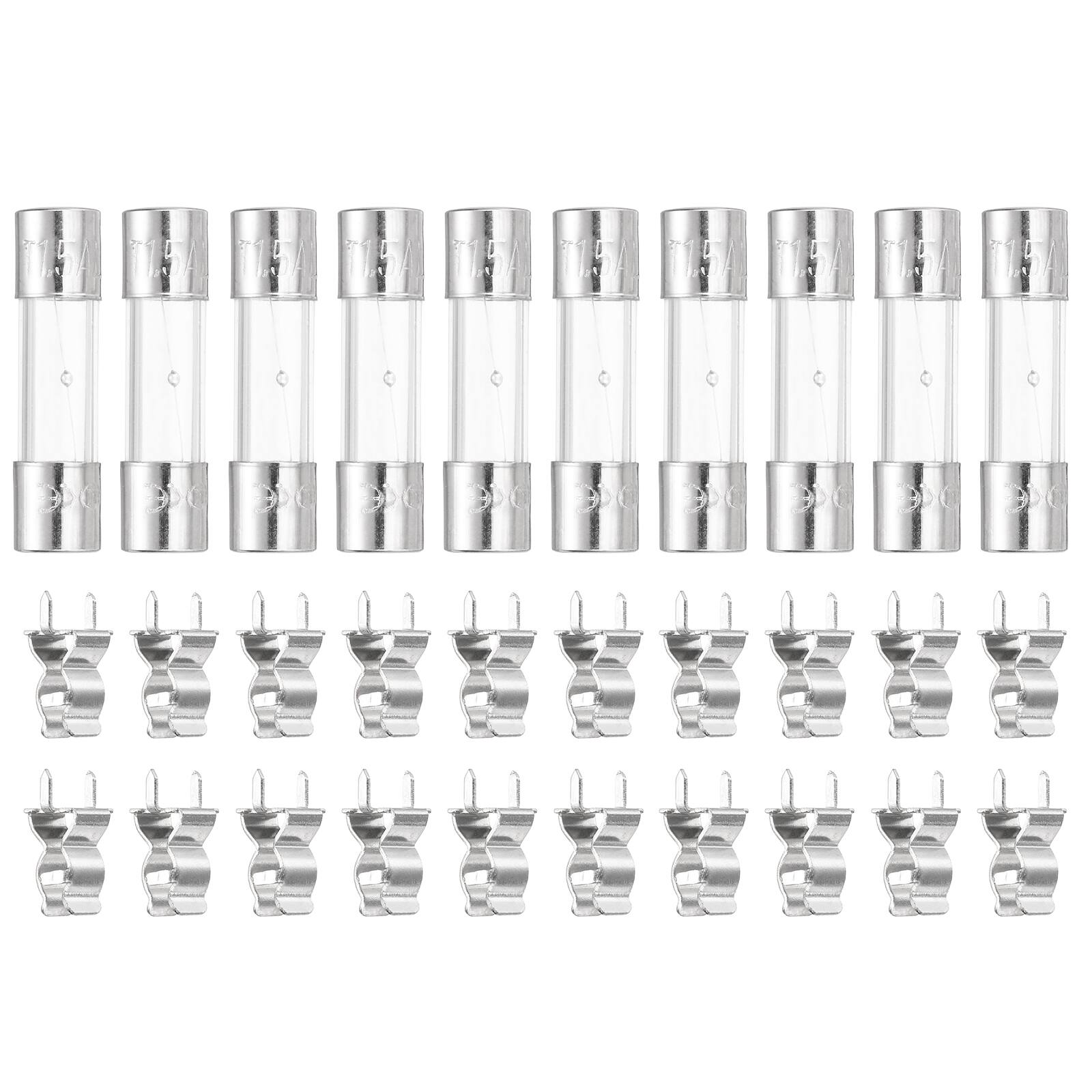 Unique Bargains - Glass Tube Fuses, 5x20mm 1.5A 250V Slow Fast Blow Glass Cartridge Tube Fuse with 20pcs Safety Clip 10pcs price history on PriceWatchPro