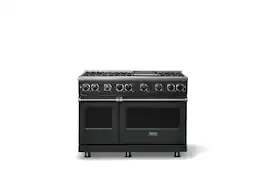 Viking - 48"W. 7.3 Cu. Ft. Freestanding Sealed 6 Burner LP Gas Range/Griddle - Antique Bronze - Antique Bronze