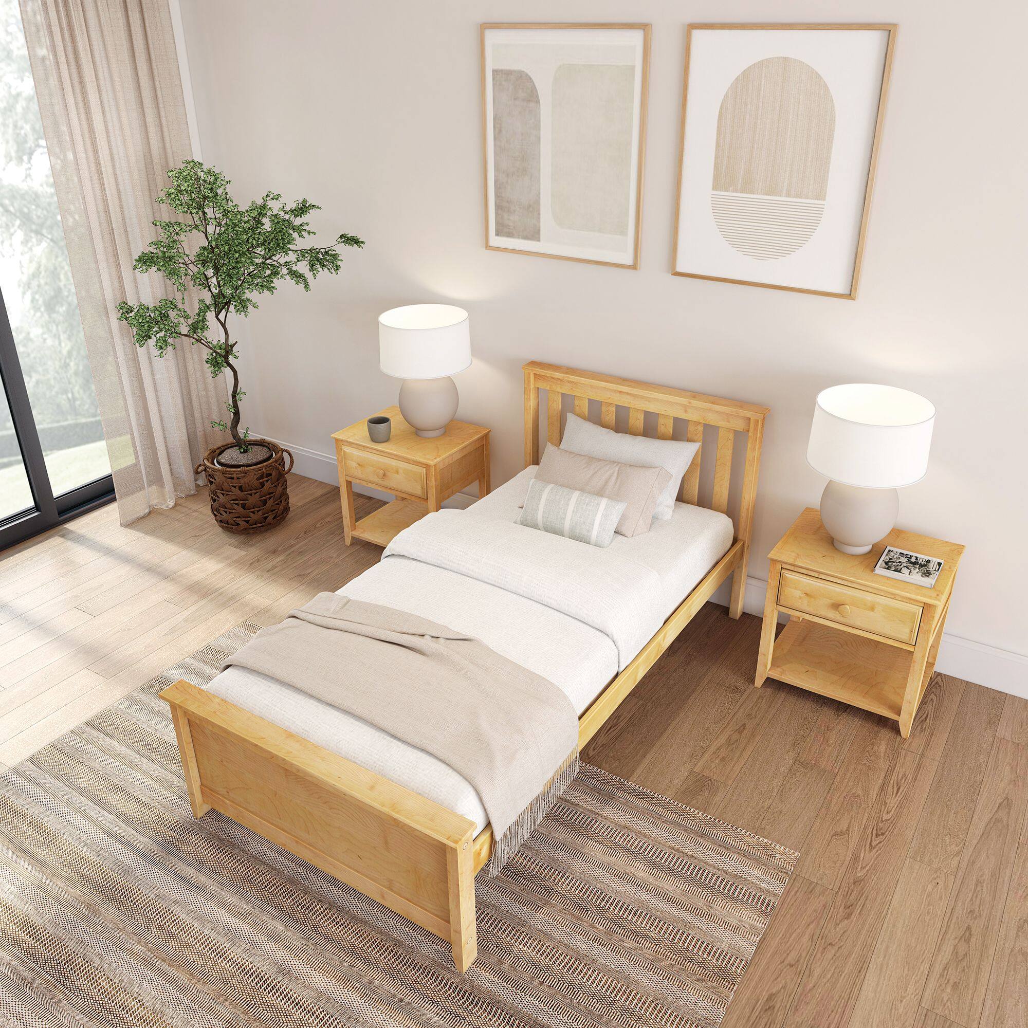 Alt View 3. Plank+Beam - Twin Bed, Natural - Natural.