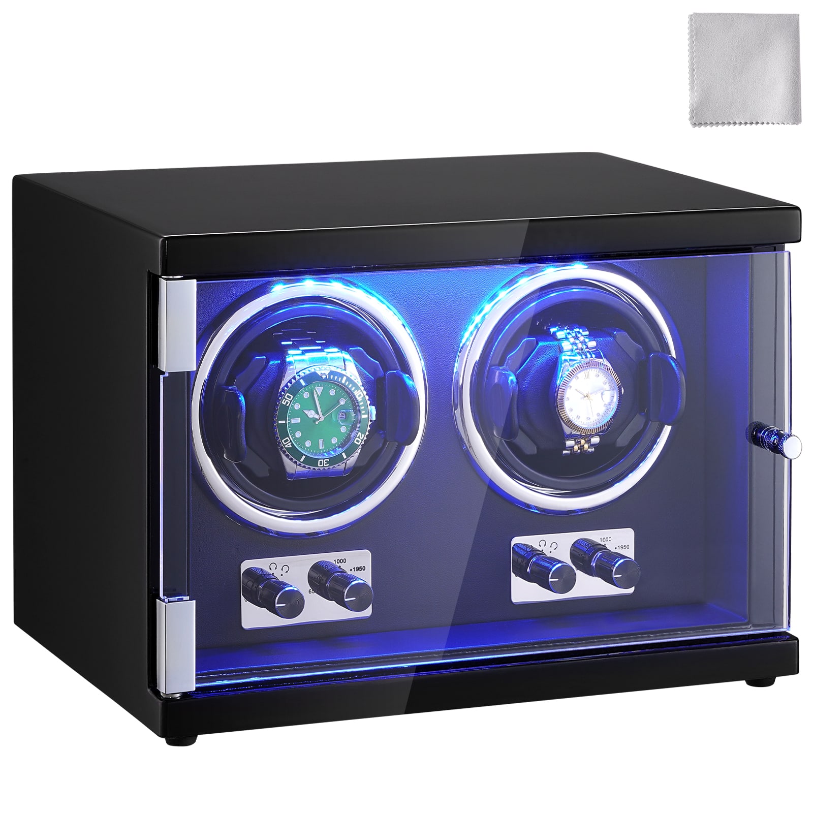 VEVOR - Watch Winder, Dual Watch Winder for Men's and Women's Automatic Watch, with 2 Super Quiet Japanese Mabuchi Motors - Black