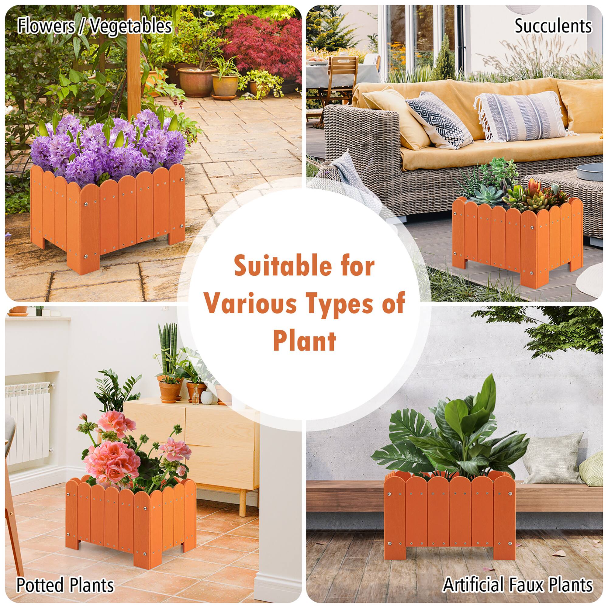 Suitable for Various Types of Plant

- Flowers / Vegetables
- Succulents
- Potted Plants
- Artificial Faux Plants