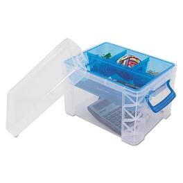 Advantus - 10.56 Quart Storage Container, Plastic - Clear/Blue