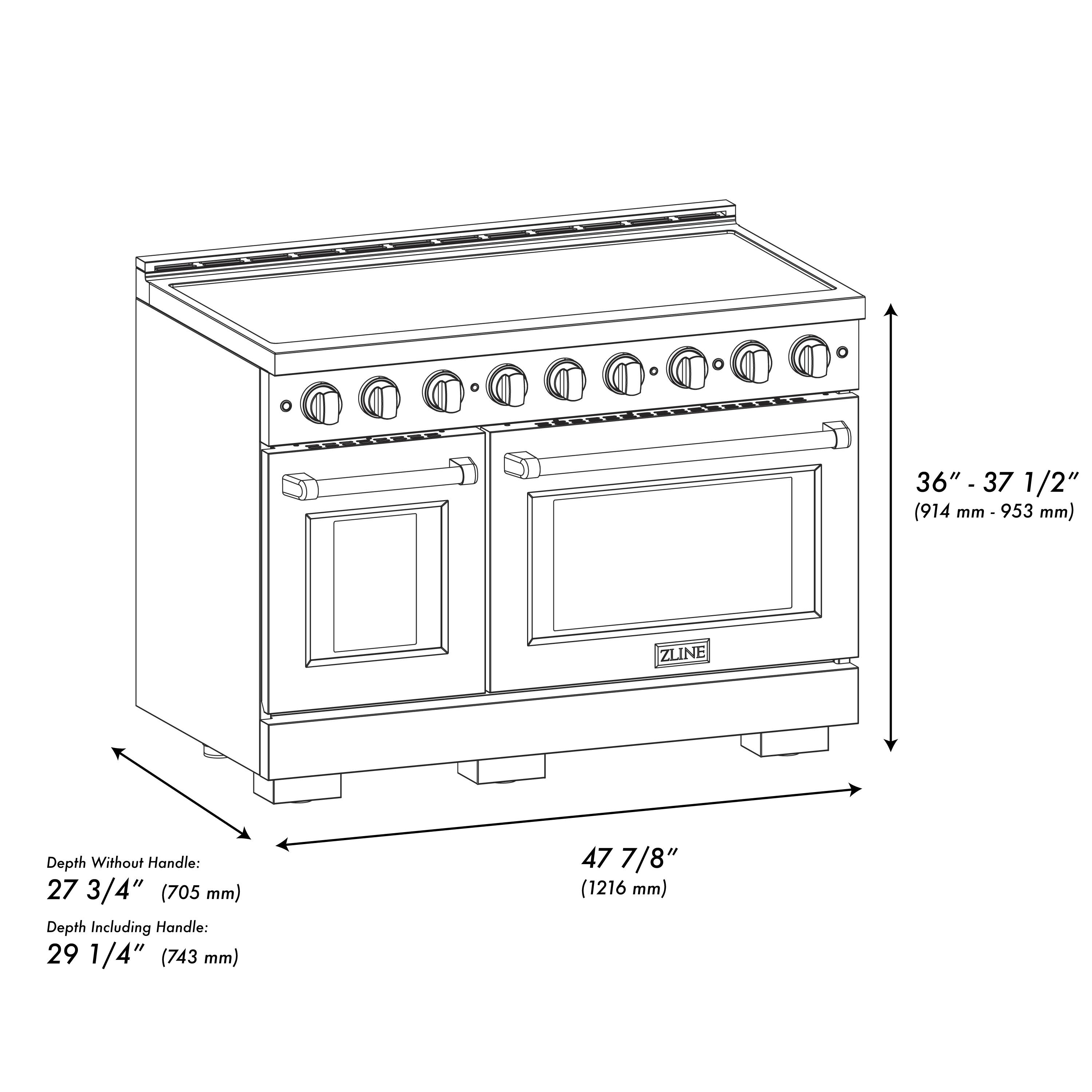 ZLINE Autograph 48 in. 6.7 cu. ft. Paramount Freestanding Induction ...