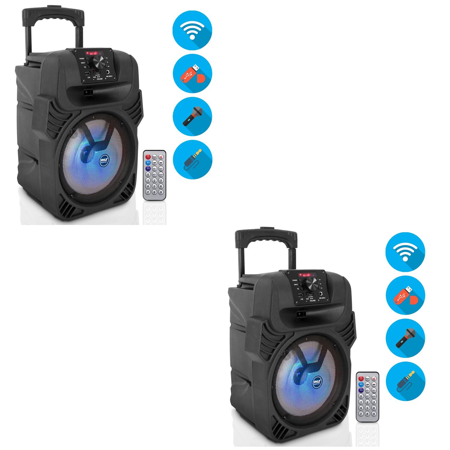 Alt View 1. Pyle - Pyle PPHP844B Portable Bluetooth Speaker System w/ Flashing Party Lights(2 Pack).