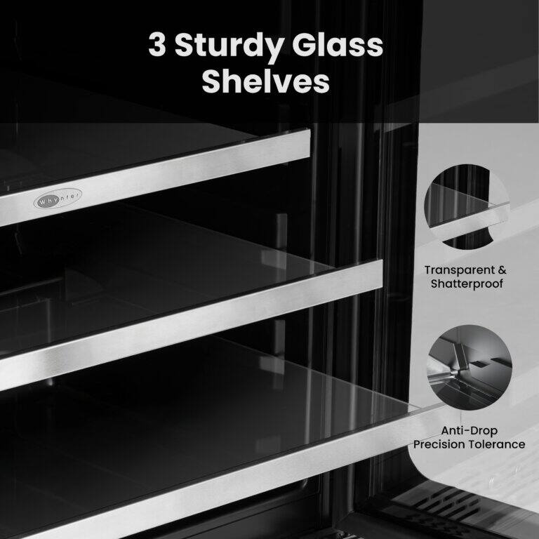 3 Sturdy Glass Shelves

Transparent & Shatterproof

Anti-Drop Precision Tolerance