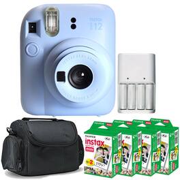 Fujifilm - INSTAX MINI 12 Instant Film Camera (Pastel 4x Mini Film Bundle - Blue