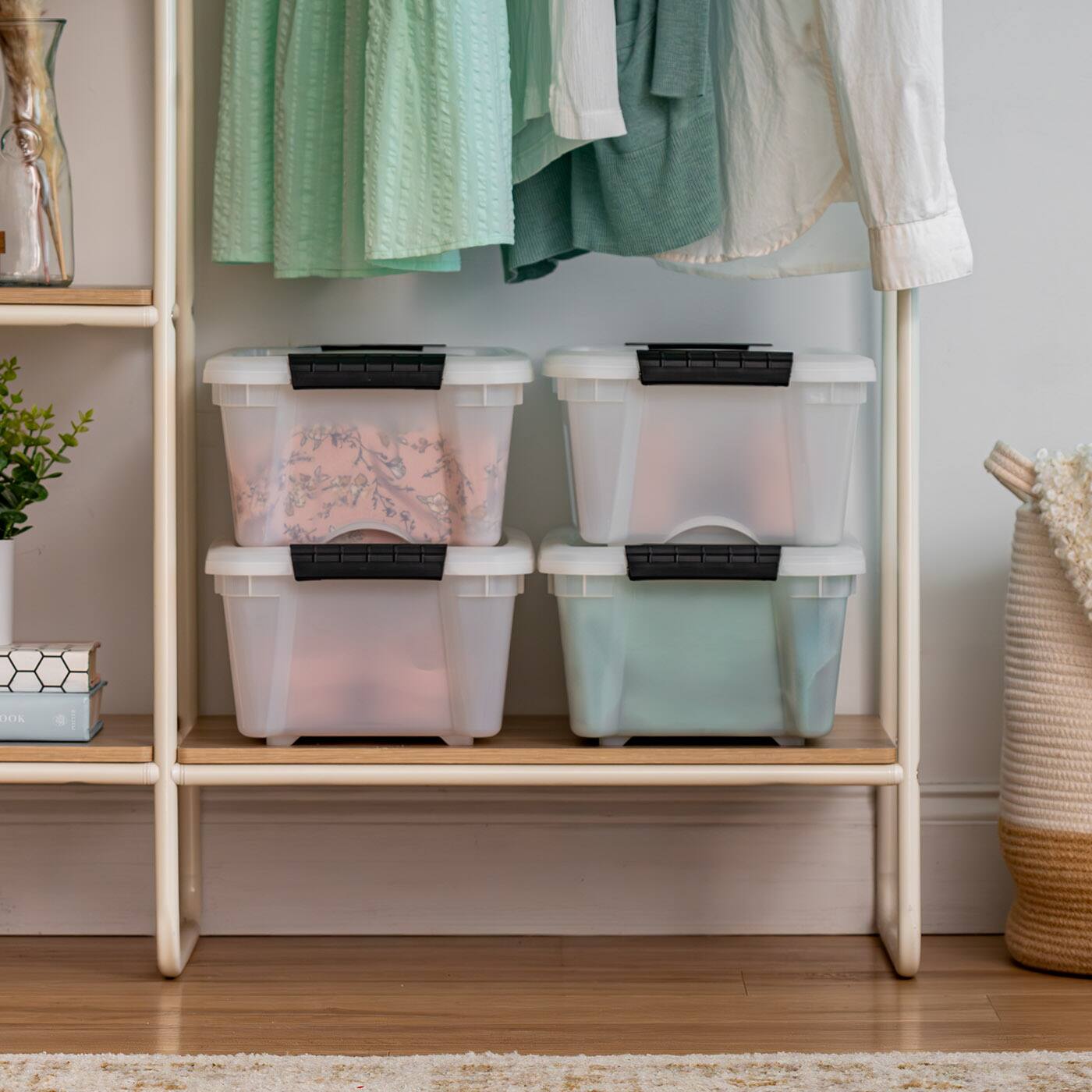 Alt View 5. IRIS USA - IRIS 12.75qt Plastic Storage Bins with Lids and Secure Latching Buckles - 4 Pack.