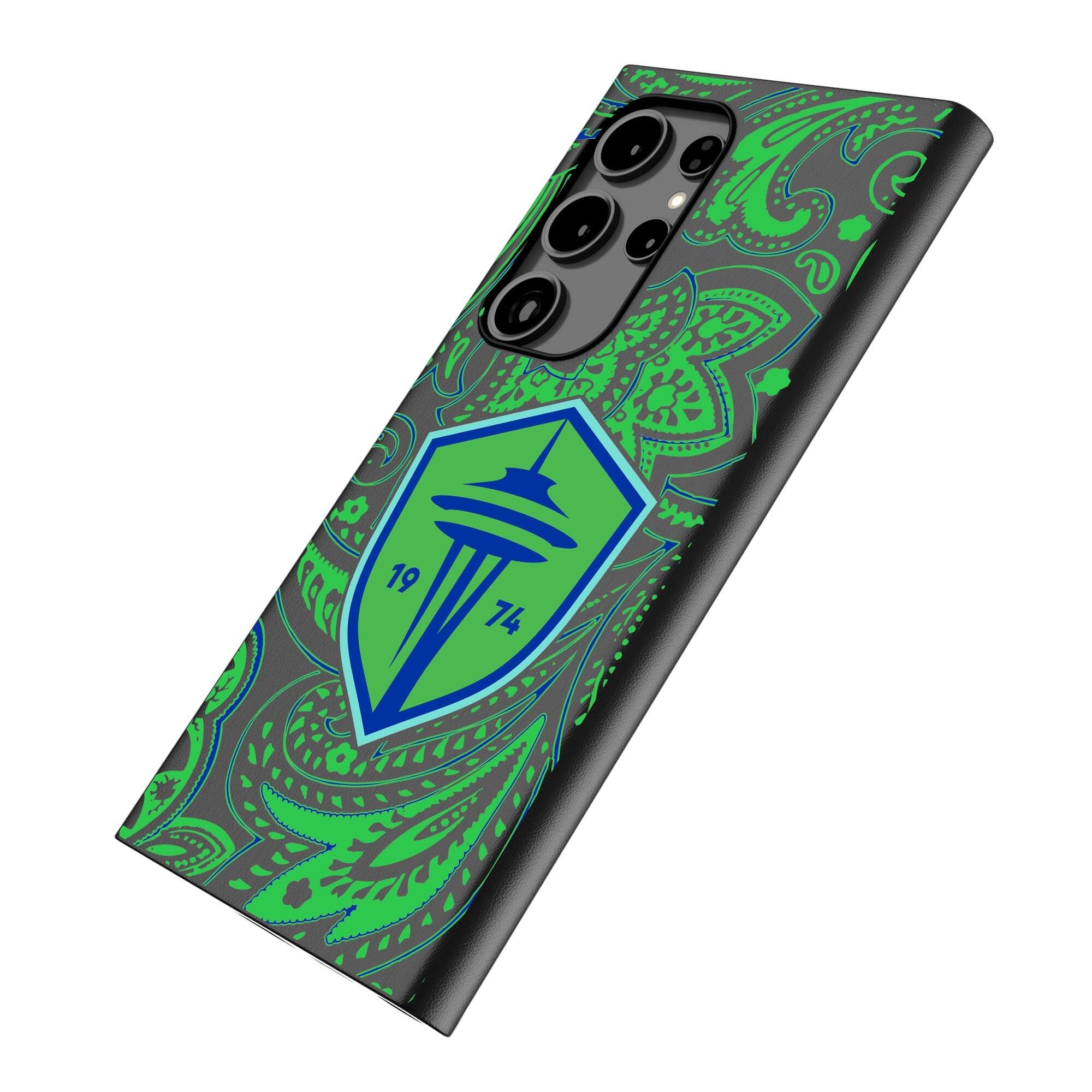 Alt View 1. Keyscaper - Black Seattle Sounders FC Galaxy Magnetic Bump Case - S24 - Black.