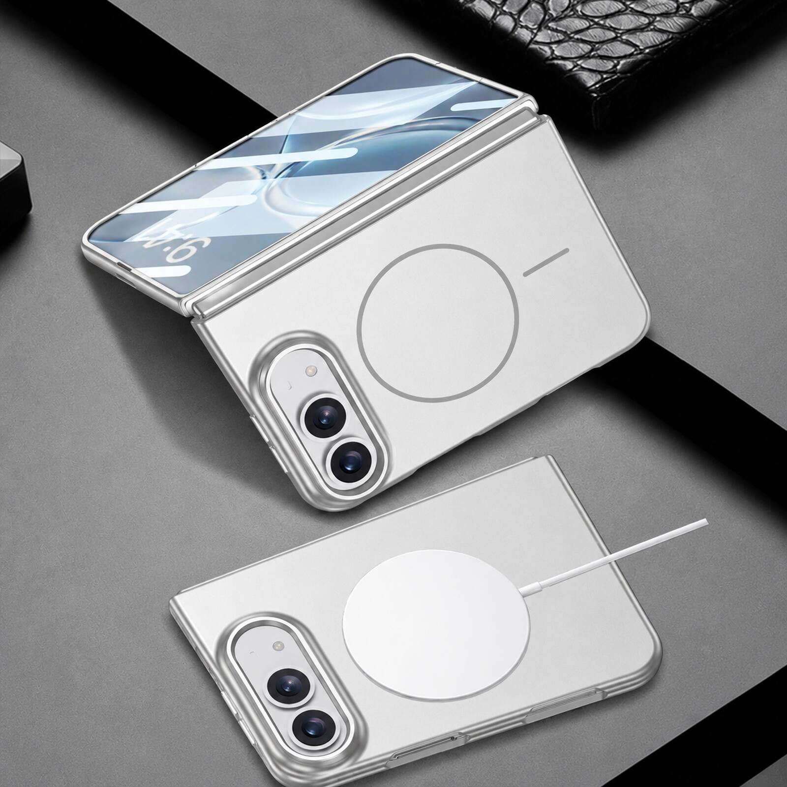 Dteck Slim Rugged Magnetic Case for iPhone Duo Built in Screen ...