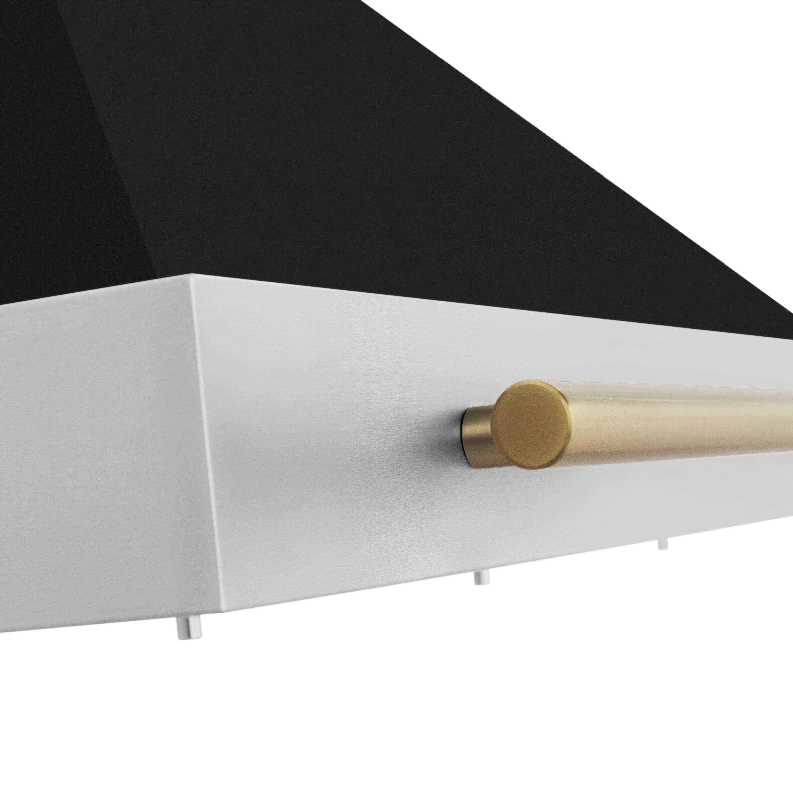 Alt View 12. ZLINE - 36 in. Autograph Edition Convertible Stainless Steel Range Hood with Black Matte Shell and Champagne Bronze Handle - Matte black.