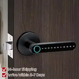 Luckbyte - Smart Fingerprint Door Lock with App Control for Home & Commercial Use - Black