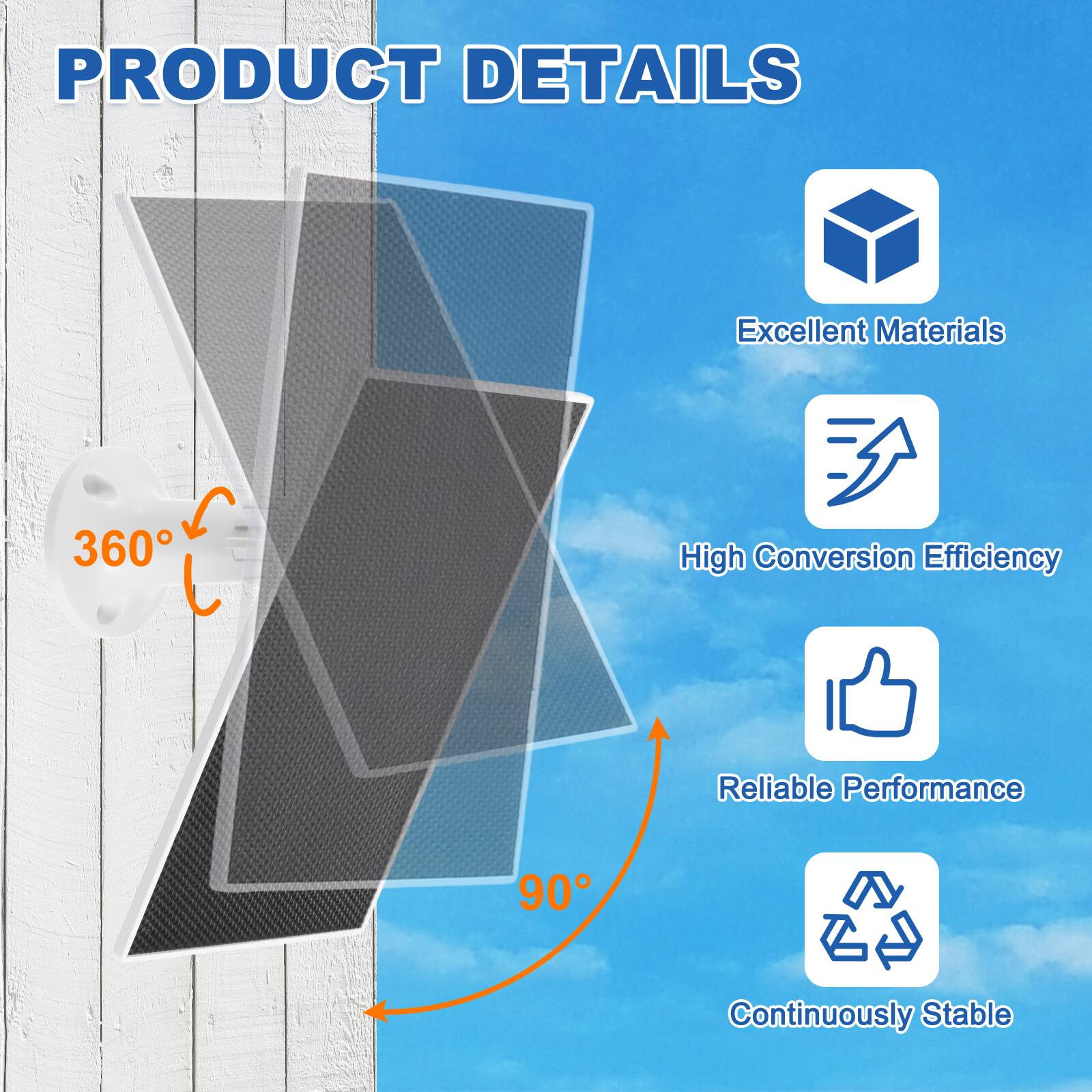 PRODUCT DETAILS

- Excellent Materials
- 360° High Conversion Efficiency
- Reliable Performance
- Continuously Stable