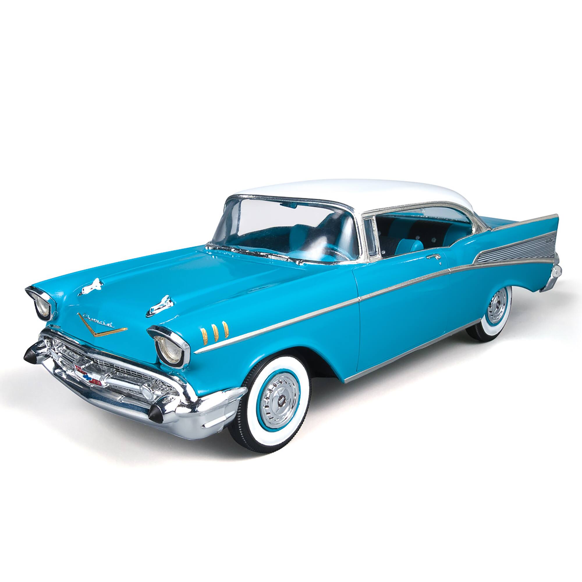Angle. Round2 - Round2 - AMT: 1:25 Scale Model Kit of 1957 Chevy Bel Air, 70+ Pieces.
