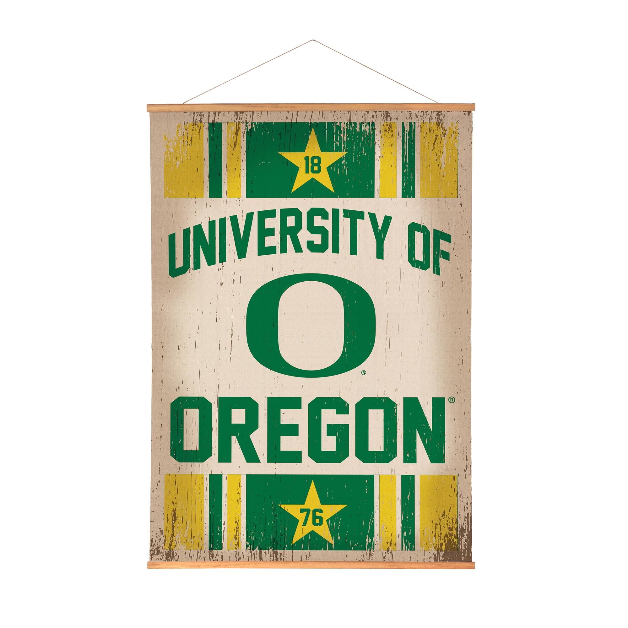 Oregon Ducks 36" x 54" Large Canvas Wall Art Tapestry with Wood Frame