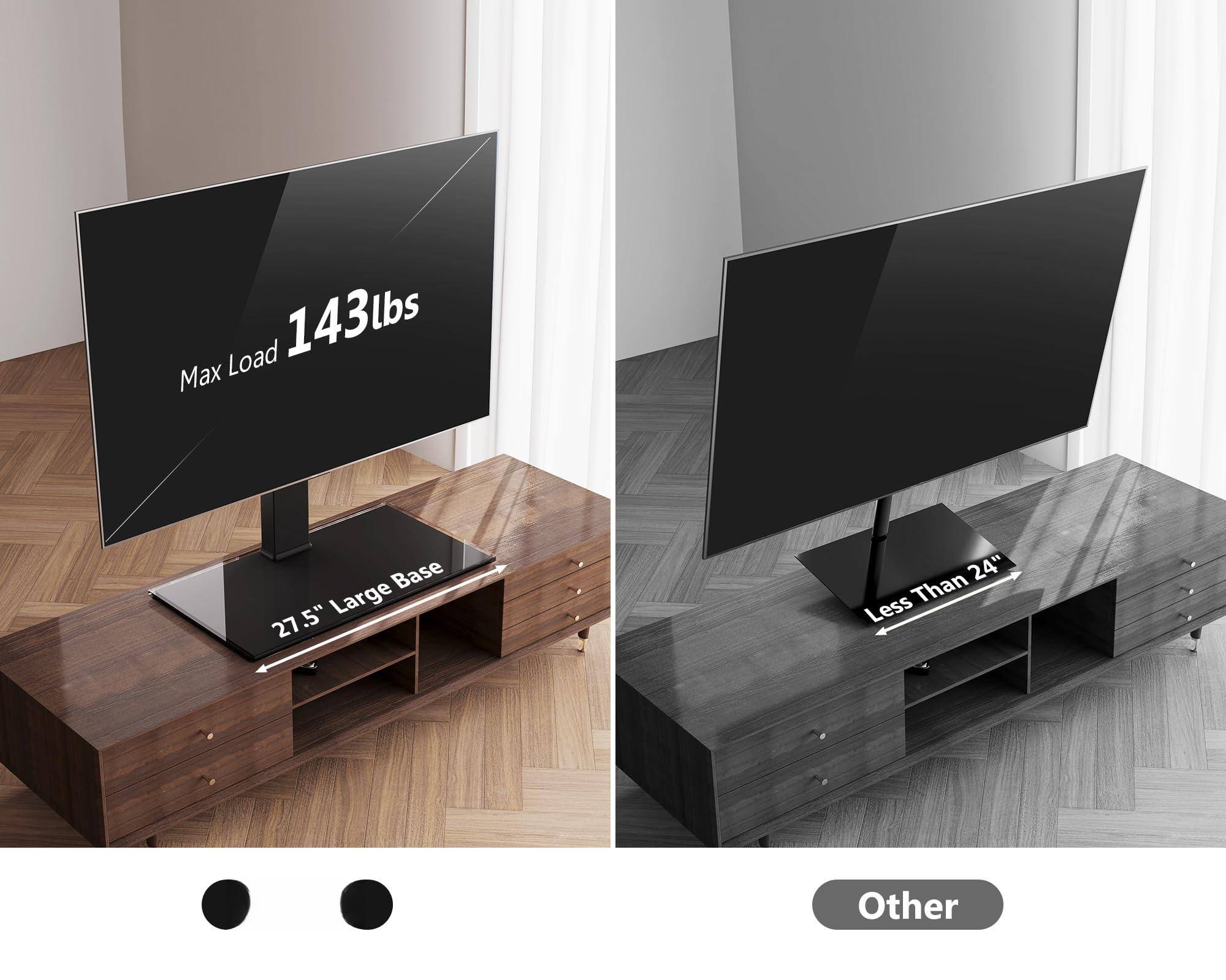 Max Load 143lbs  
27.5" Large Base  
Less Than 24"