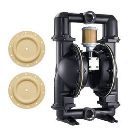 VEVOR - Air Operated Double Diaphragm Pump Pneumatic Waste Oil Pump 35 GPM 114 PSI - Black