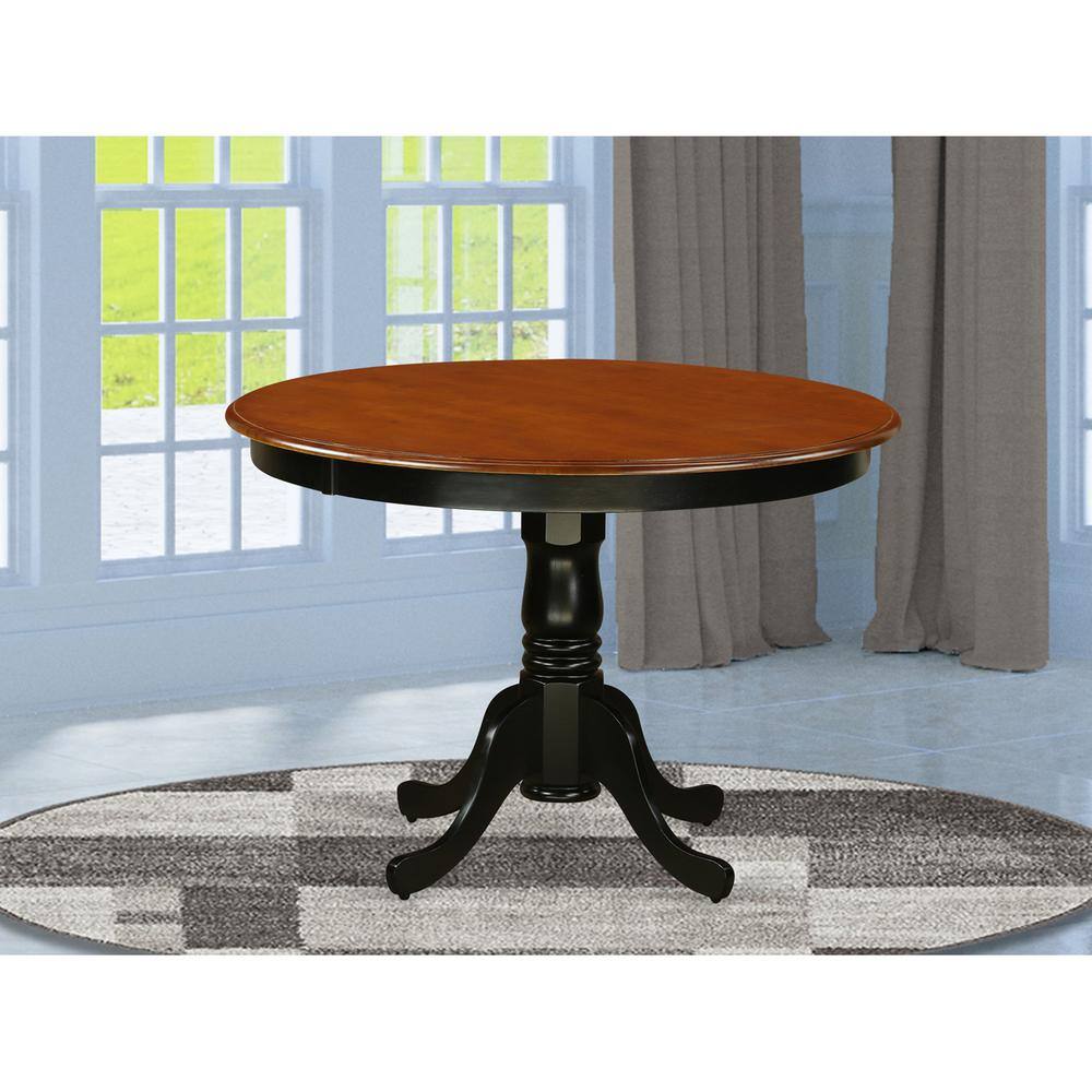 Angle. East West Furniture - HLAN3-BCH-C 3 Pc Seat with a Kitchen Table and 2 Linen Dinette Chairs in Black - Black.