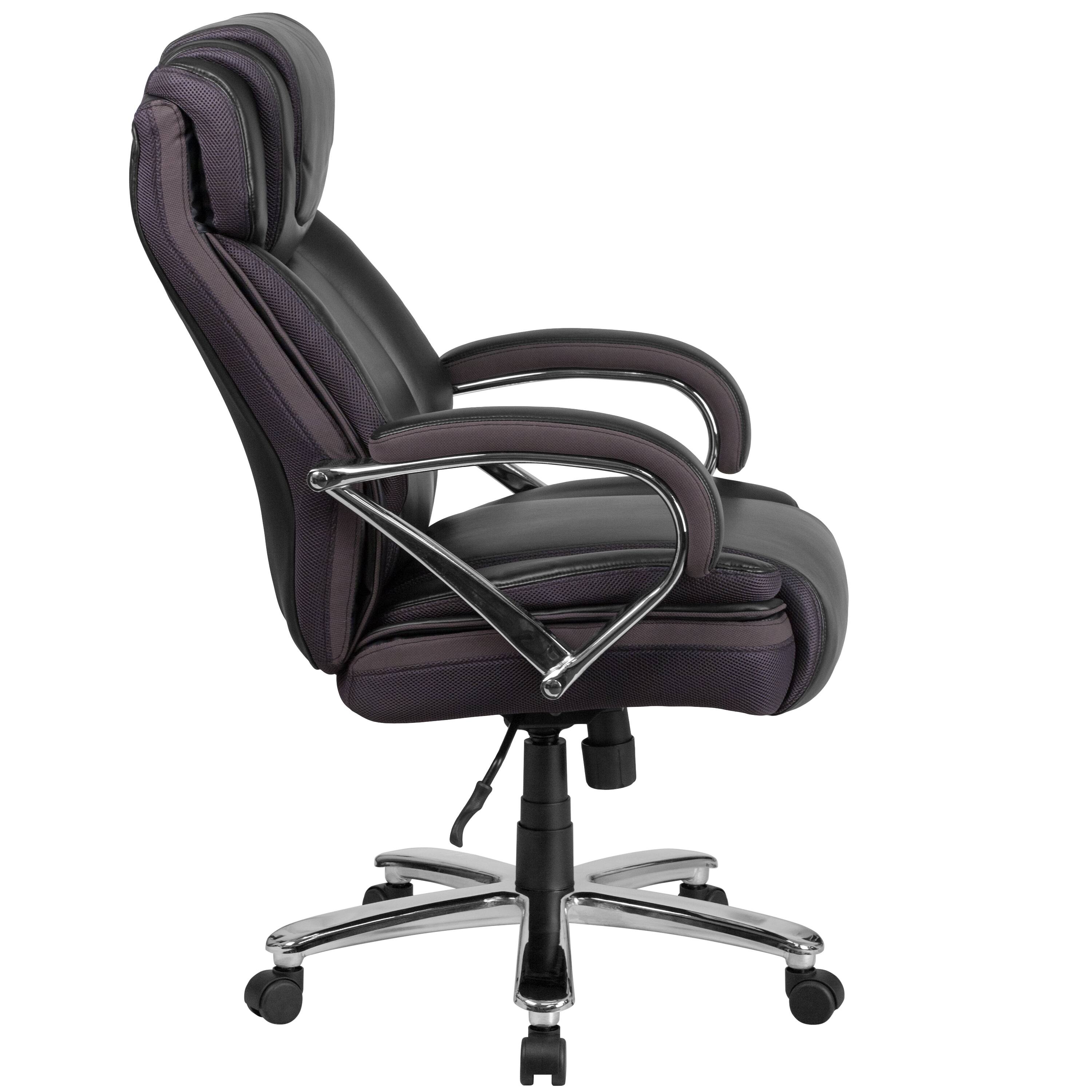 Alt View 6. Emma + Oliver - 500 lb. Big & Tall LeatherSoft Executive Ergonomic Office Chair with Wide Seat - Black.