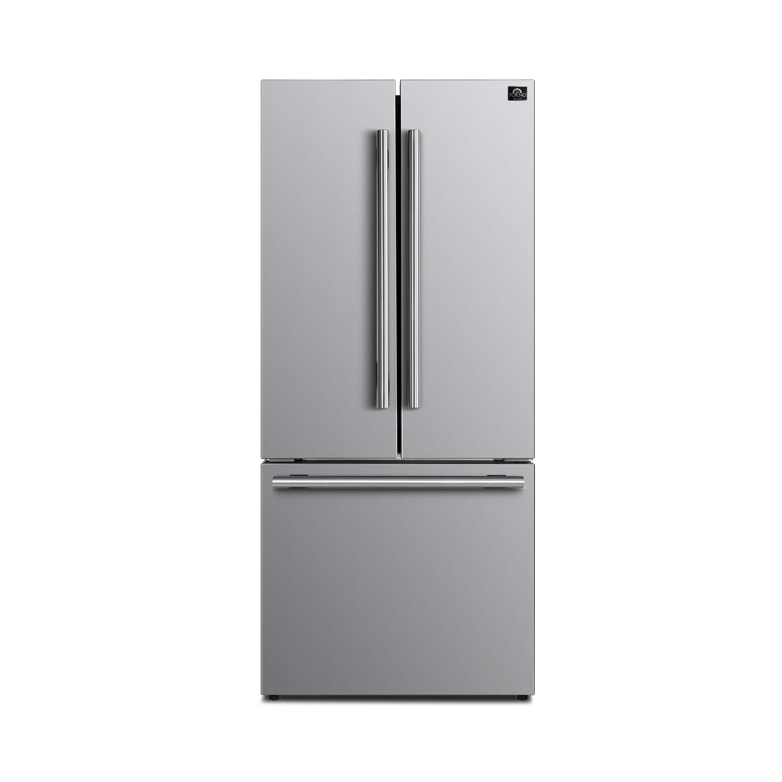 Forno Appliances - Gallipoli 17.5 Cu. Ft. Freestanding French Door Refrigerator with High-Efficiency LED lighting - Stainless Steel