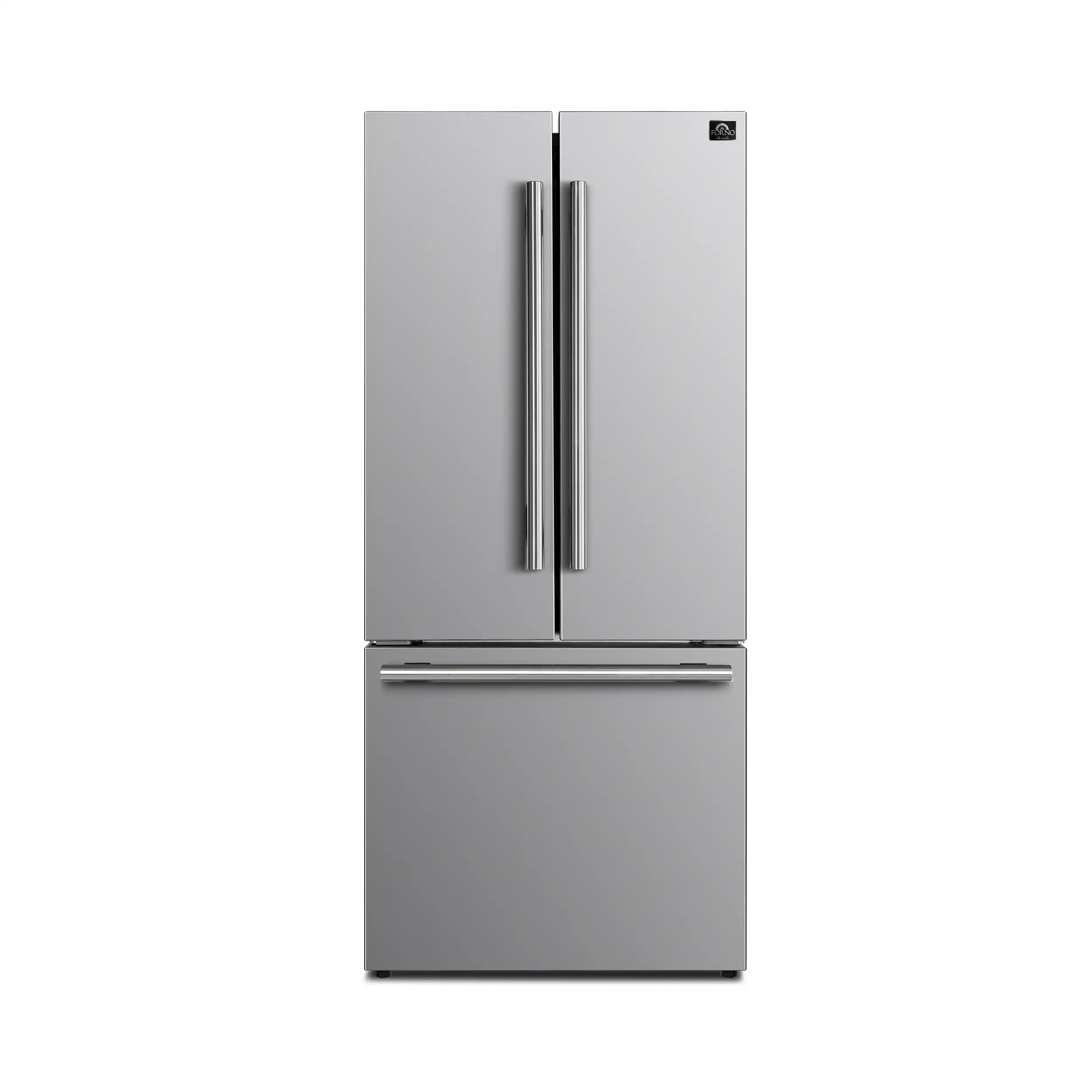Front. Forno Appliances - Gallipoli 17.5 Cu. Ft. Freestanding French Door Refrigerator with High-Efficiency LED lighting - Stainless Steel.