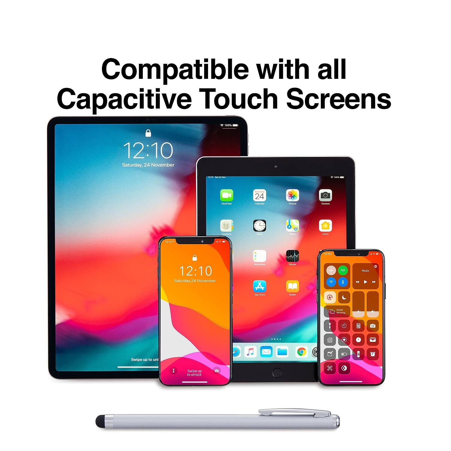 Compatible with all Capacitive Touch Screens

12:10 Saturday, 24 November

Swipe up to unlock

Music