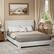 Alt View 2. Vipbear - King Size Upholstered Bed Frame with Adjustable Headboard, Soft Rounded Corners, No Box Spring Required, Easy Assembly - White.