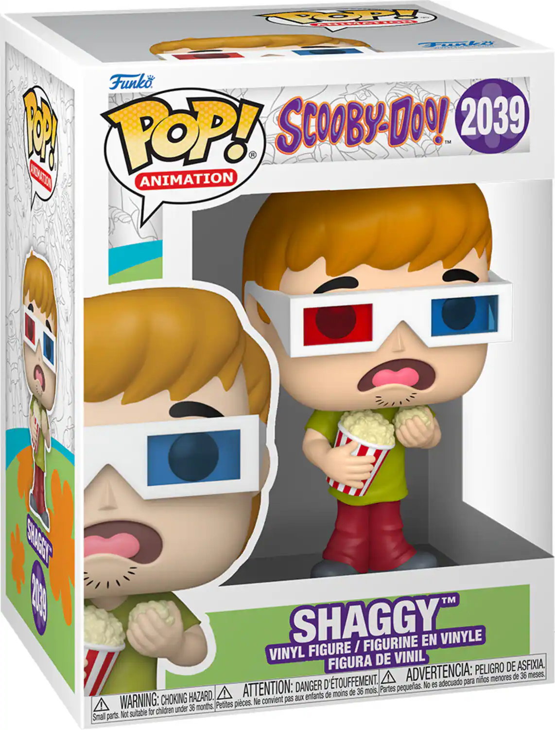 POP! SCOOBY-DOO! 2039  
VINYL FIGURE / FIGURINE EN VINYLE / FIGURA DE VINIL  
WARNING: CHOKING HAZARD. Small parts. Not suitable for children under 36 months.  
ADVERTENCIA: PEIGRO DE ASFIXIA. D'TOUFFEMENT. ADVERTENCIA: niños menores de 36 meses.  
DANGER: Ne convient pas aux enfants de moins de 36 mois.