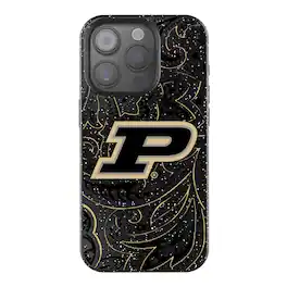 Keyscaper - NCAA - Purdue Boilermakers Paisley Bling iPhone Case - 14 - Black