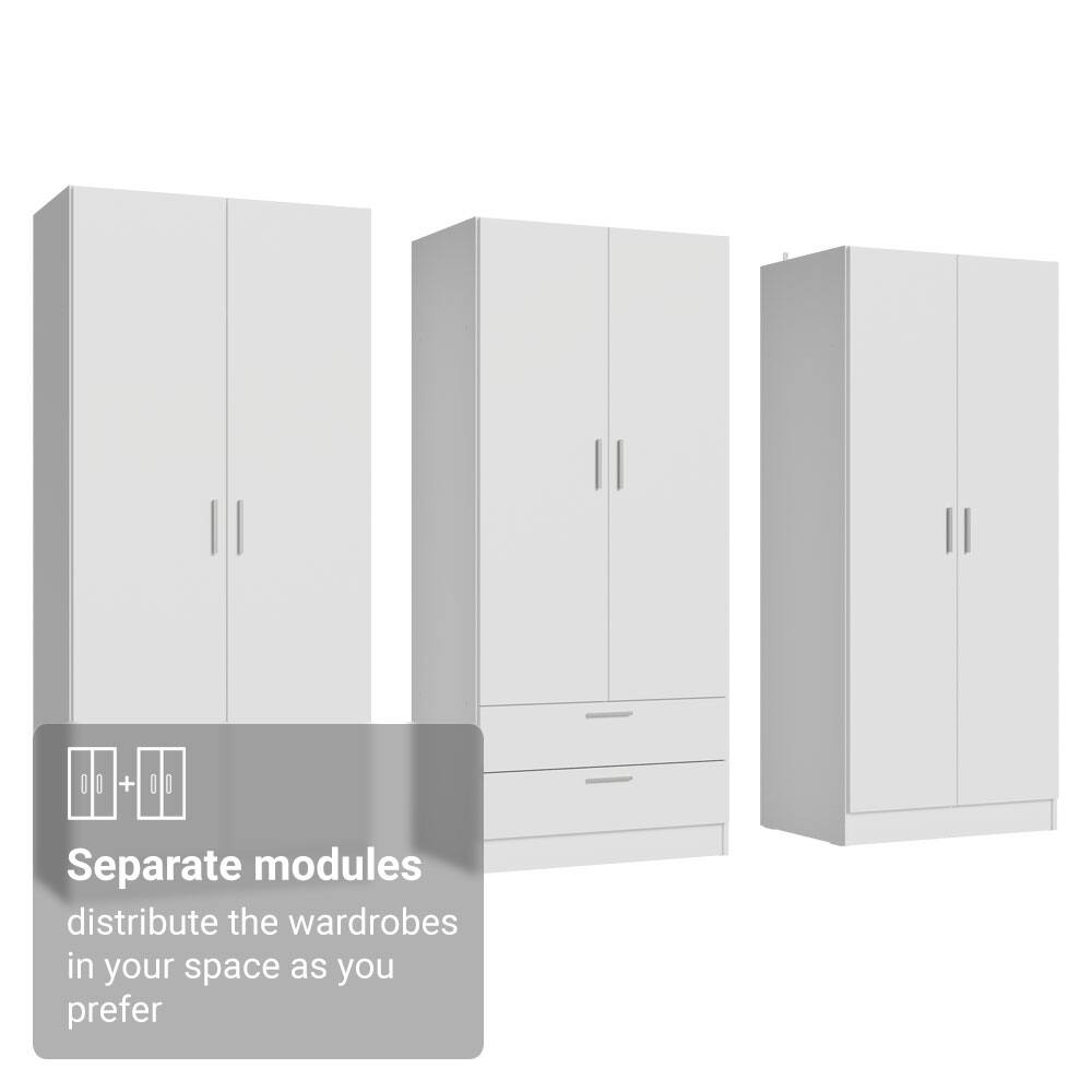Separate modules distribute the wardrobes in your space as you prefer