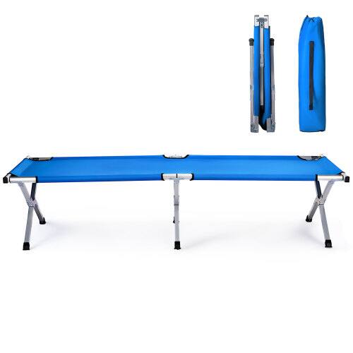 Alt View 1. Winado - 1PC Portable Folding Camping Cot with Camp Bed, Sleeping Cots, Carry Bag for Outdoor Camping Sleeping Nap Beach Travel - Blue.