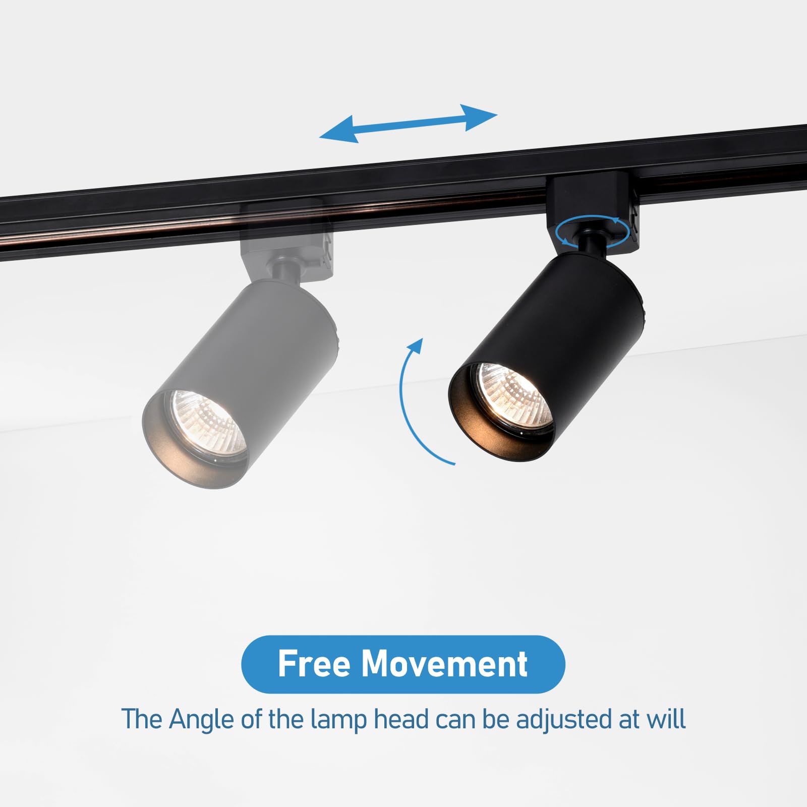 Free Movement  
The Angle of the lamp head can be adjusted at will
