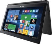 Front. ASUS - 2-in-1 15.6" Touch-Screen Laptop - Intel Core i7 - 8GB Memory - 1TB Hard Drive - Black Hairline.