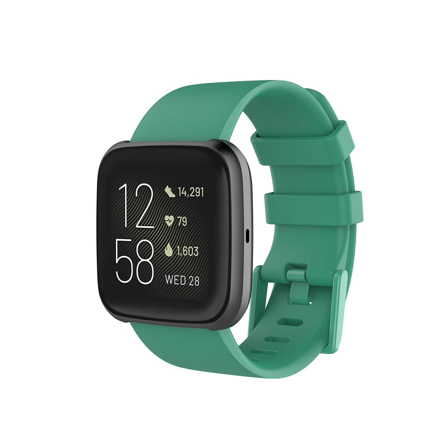 StrapsCo - Classic Active Band Silicone Rubber Watch Strap For Fitbit Versa & Versa 2 (Medium-Long) - Green price history on PriceWatchPro
