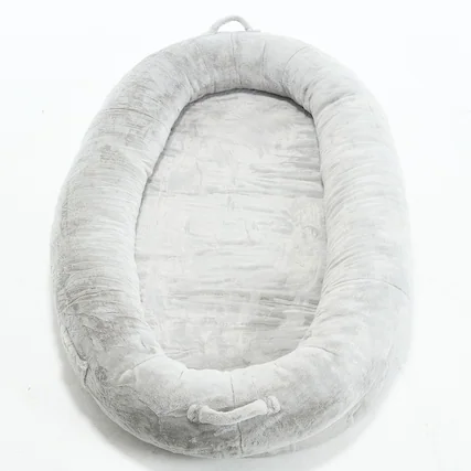 Front. Ficcuss Pets - Memory Foam Human Size Pet Bed - Light Gray.