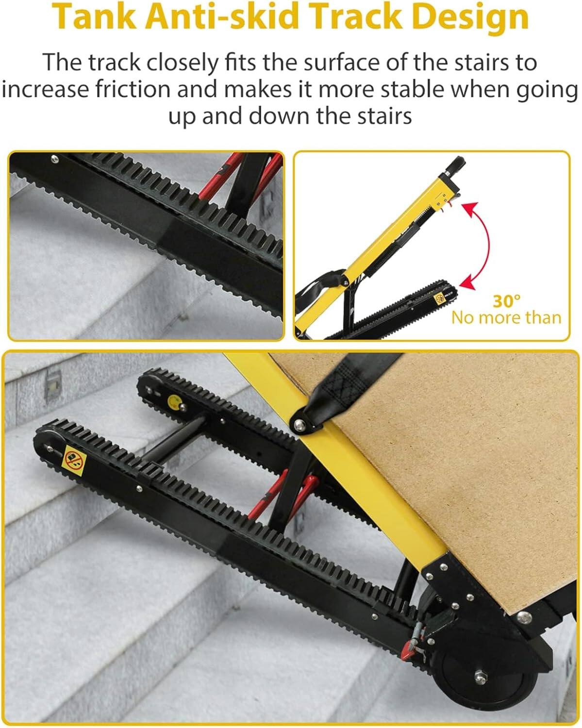 Tank Anti-skid Track Design

The track closely fits the surface of the stairs to increase friction and makes it more stable when going up and down the stairs.

30° No more than