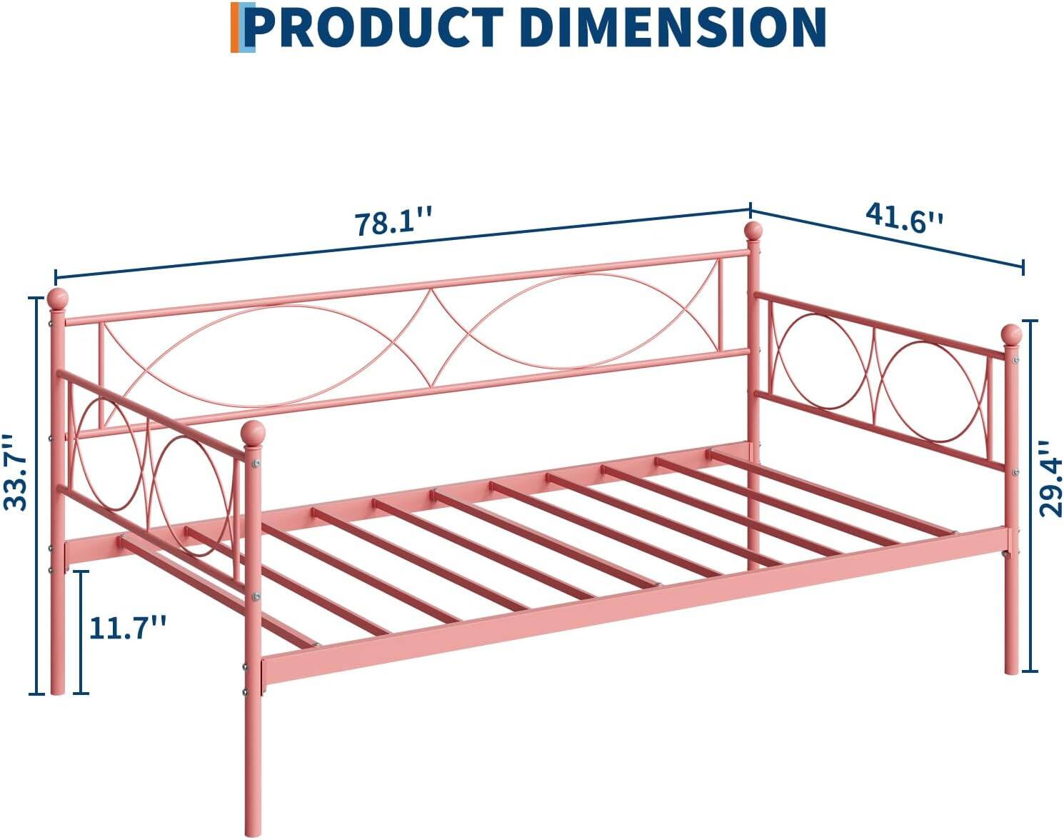 PRODUCT DIMENSION  
78.1" x 41.6" x 33.7" x 29.4" x 11.7"