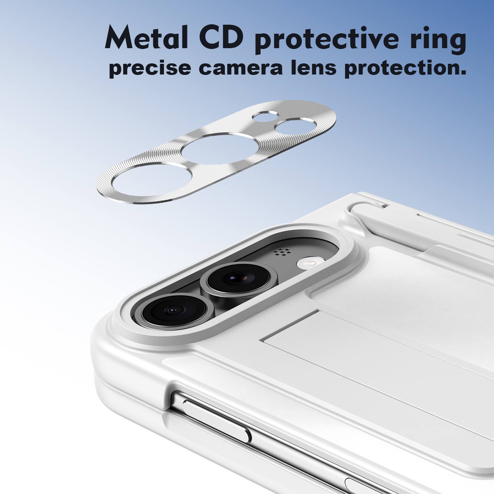 Metal CD protective ring precise camera lens protection.