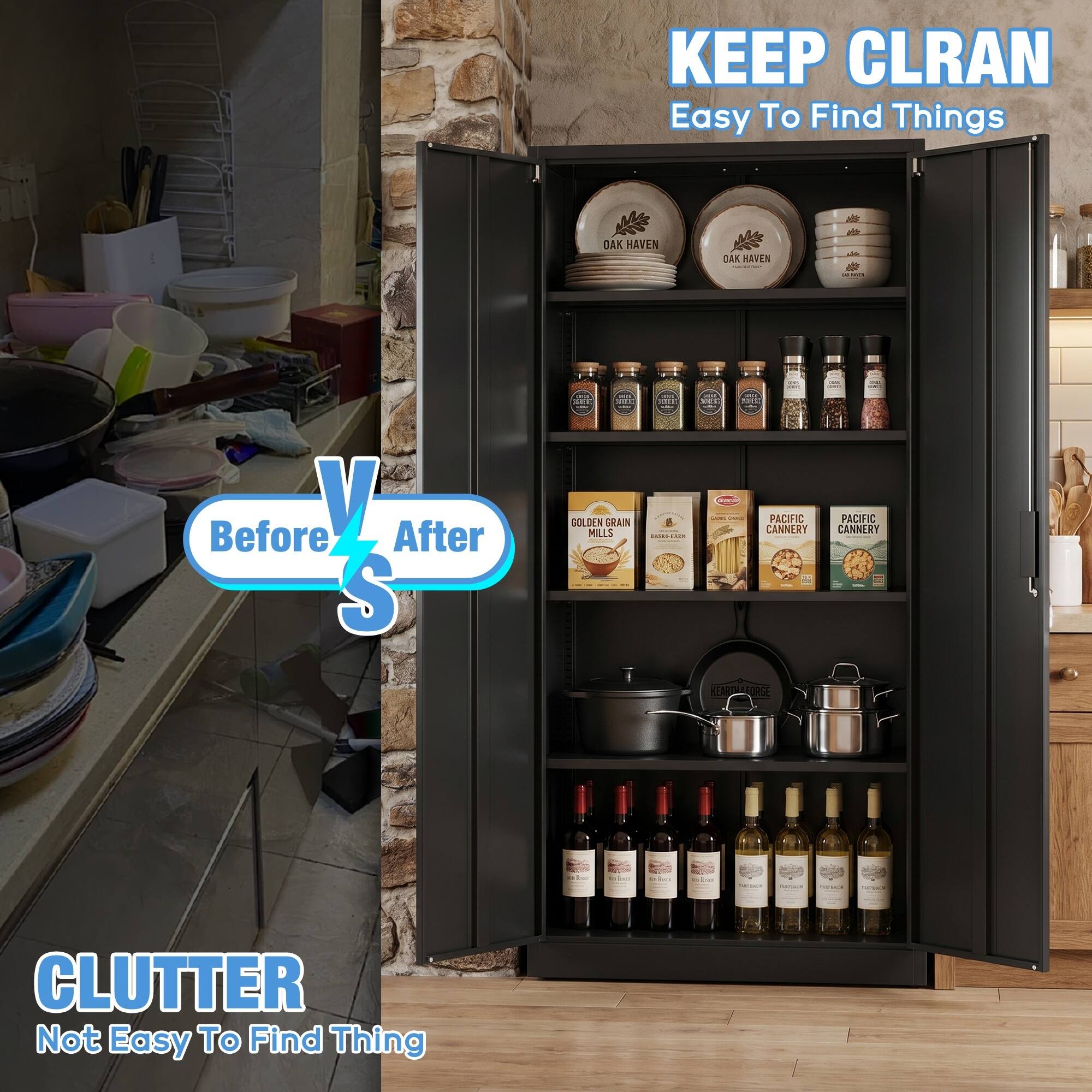 KEEP CLUTTER  
Easy To Find Things  

OAK HAVEN  

Before After  

GOLDEN GRAIN MILLS  
PACIFIC CANNERY  

CLUTTER  
Not Easy To Find Thing