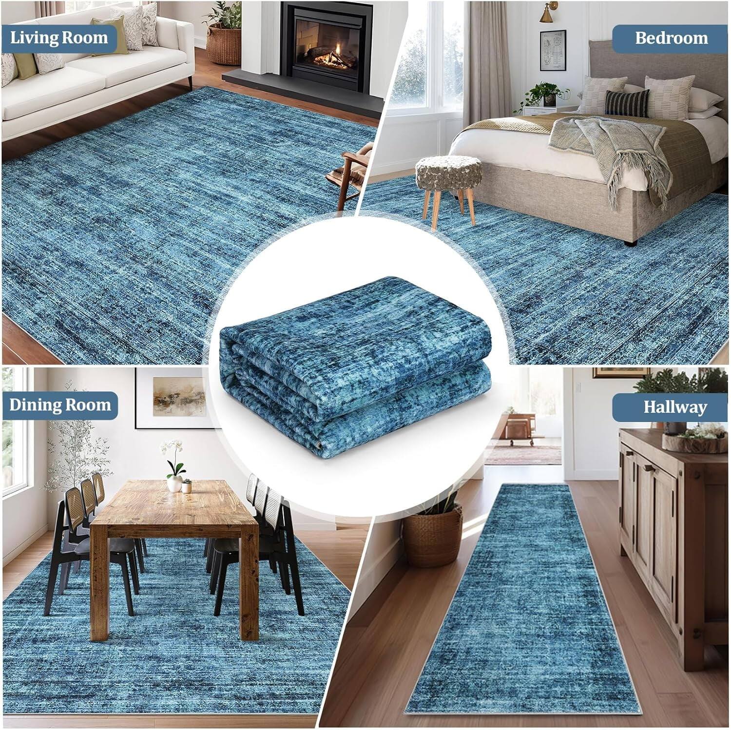 Homhougo 2 x 8 Vintage Distressed Hallway Runner Rug, Non Slip Kitchen ...