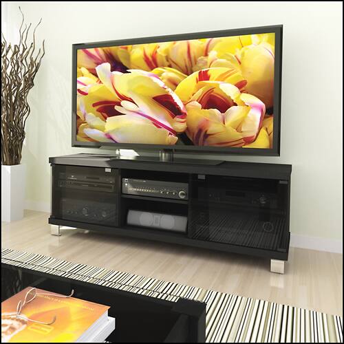 Alt View 1. CorLiving - Holland TV Stand, for TVs up to 75" - Ravenwood Black.