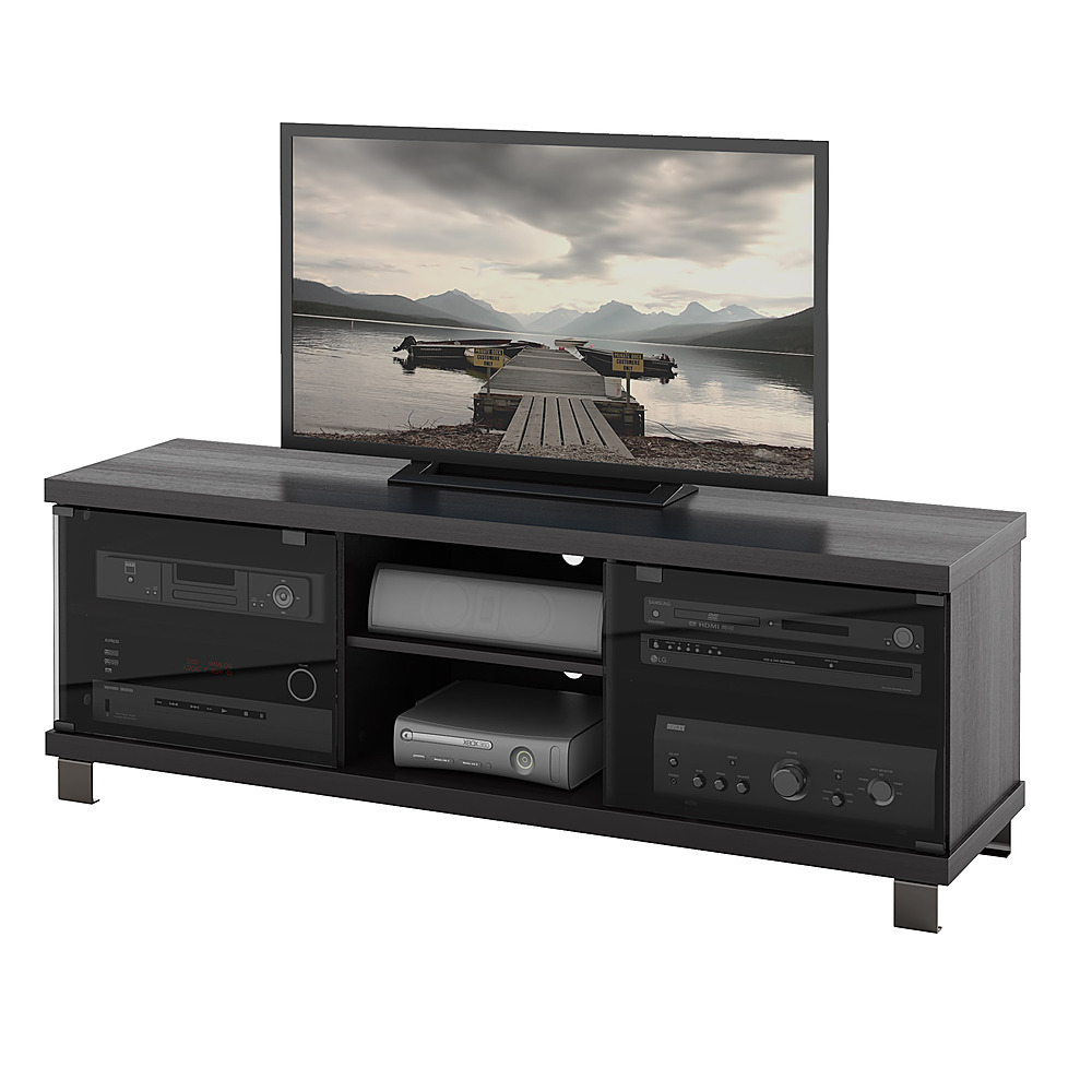 Left View: CorLiving - Holland TV Stand, for TVs up to 75" - Ravenwood Black
